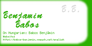 benjamin babos business card