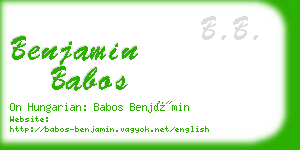 benjamin babos business card